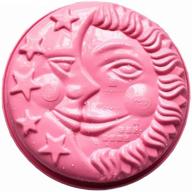 🌙 9-inch round sun, moon & stars silicone cake pan - face mold for cheese cake, pizza, pie, flan, tart, bread - bakeware for pastry baking - random color option logo