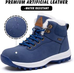 img 3 attached to 🌨️ Water-Resistant Kids Snow Boots with Warm Interior | Boys and Girls Hiking Boots for Cold Weather | Non-Slip Winter Boots (Toddler/Little Kid/Big Kid)