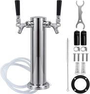 🍺 ferroday dual faucet beer tower dispenser - 3 inch kegerator tower tap with stainless steel tower, brass faucet, and pre-assembled lines - perfect for homebrewing logo