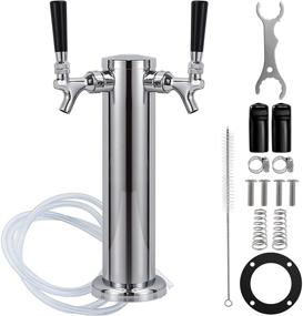 img 4 attached to 🍺 Ferroday Dual Faucet Beer Tower Dispenser - 3 Inch Kegerator Tower Tap with Stainless Steel Tower, Brass Faucet, and Pre-assembled Lines - Perfect for Homebrewing