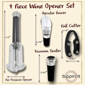 img 2 attached to 🍷 Sippin'It Wine Opener: The Ultimate Gift Set for Wine Lovers - Includes Wine Stopper, Aerator Pourer & Foil Cutter