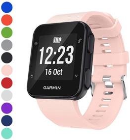 img 3 attached to 📲 Watbro Ремешок для Garmin Forerunner 35, Мягкий силиконовый заменяемый ремешок для часов, совместимый с умными часами Garmin Forerunner 35, подходит для запястья размером от 5.11 до 9.05 дюйма (130 мм - 230 мм)