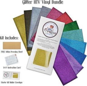 img 3 attached to Ovation Crafts Glitter HTV Vinyl - Heat Transfer Vinyl Bundle - Ideal for T Shirts - Sparkly Rainbow - Pressing Sheet & Great Directions Included! Use with Cricut Iron On Vinyl