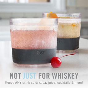 img 1 attached to Freeze Cooling Cups for Whiskey, Bourbon, and Scotch - Plastic Freezer Gel Chiller Double Wall Tumblers (Set of 2, Smoke)