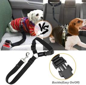 img 2 attached to 🐶 Adjustable Dog Car Seatbelts, CGBOOM 2 Pack for Vehicle Restraint, Dual Use Dog Seat Belts Harness with Headrest Restraint, Nylon Safety Leads for Large Medium Small Dogs, Pet Cat Seat Belts