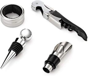 img 2 attached to 🍷 Wine Opener Set Gift Box. Complete Wine Tasting Kit with Corkscrew, Foil Cutter, Bottle Stopper, Drip Ring, Aerator, and Pourer Accessories. Top Holiday Gifts for Women, Teachers, Moms, and Wine Lovers