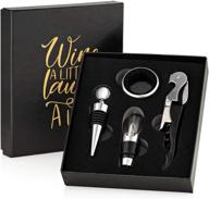 🍷 wine opener set gift box. complete wine tasting kit with corkscrew, foil cutter, bottle stopper, drip ring, aerator, and pourer accessories. top holiday gifts for women, teachers, moms, and wine lovers логотип