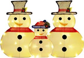 img 3 attached to 🎅 Captivating Winemana Set: 3 LED Snowman Lights for Festive Indoor Outdoor Decor - Yard Garden Lawn Holiday Party Delight