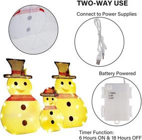 img 1 attached to 🎅 Captivating Winemana Set: 3 LED Snowman Lights for Festive Indoor Outdoor Decor - Yard Garden Lawn Holiday Party Delight