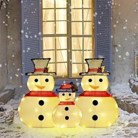 img 4 attached to 🎅 Captivating Winemana Set: 3 LED Snowman Lights for Festive Indoor Outdoor Decor - Yard Garden Lawn Holiday Party Delight