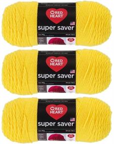 img 1 attached to Red Heart Super Saver Yarn (3-Pack) - Vibrant Yellow E300-324