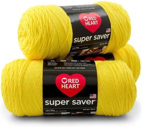 img 2 attached to Red Heart Super Saver Yarn (3-Pack) - Vibrant Yellow E300-324