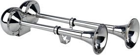 img 1 attached to Wolo Dominator 125-12 Stainless Steel Dual Trumpet Marine Horns - Low and High Tone, 12 Volt (Chrome)
