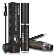 💯 eyelash and brow growth serum: improved 2-in-1 formula for fuller, longer, thicker lashes and brows - sunsent natural eyelash booster and enhancer - ideal for lash extensions and eyebrow growth treatment logo