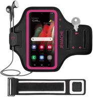 📱 jemache galaxy s21+, s20+, s20 fe armband - gym running, workout phone arm band for samsung galaxy s20 plus, s20 fe, s21 plus 5g with key holder (rosy) logo