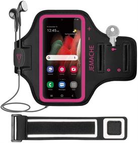 img 4 attached to 📱 JEMACHE Galaxy S21+, S20+, S20 FE Armband - Gym Running, Workout Phone Arm Band for Samsung Galaxy S20 Plus, S20 FE, S21 Plus 5G with Key Holder (Rosy)