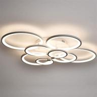 💡 dimmable led ceiling light fixture, 8 ring design, 69w modern lamps, remote controlled, flush mount, metal frame with acrylic shade, round decorative lighting for bedroom, dining room, kitchen логотип