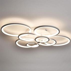 img 3 attached to 💡 Dimmable LED Ceiling Light Fixture, 8 Ring Design, 69W Modern Lamps, Remote Controlled, Flush Mount, Metal Frame with Acrylic Shade, Round Decorative Lighting for Bedroom, Dining Room, Kitchen