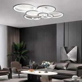 img 1 attached to 💡 Dimmable LED Ceiling Light Fixture, 8 Ring Design, 69W Modern Lamps, Remote Controlled, Flush Mount, Metal Frame with Acrylic Shade, Round Decorative Lighting for Bedroom, Dining Room, Kitchen