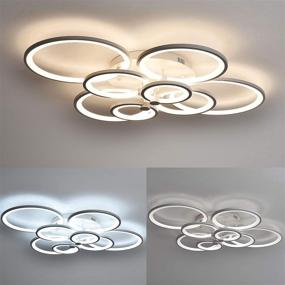 img 2 attached to 💡 Dimmable LED Ceiling Light Fixture, 8 Ring Design, 69W Modern Lamps, Remote Controlled, Flush Mount, Metal Frame with Acrylic Shade, Round Decorative Lighting for Bedroom, Dining Room, Kitchen