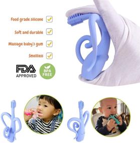 img 2 attached to 🐘 BPA Free Infant Toothbrush - Soft Bristles, Training Toothbrush for Babies - Elephant Design, Infant-to-Toddler Transition, Light Blue