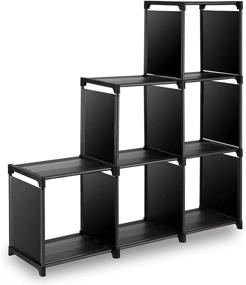 img 4 attached to 📦 Black 6 Cube Modular Shelves Storage Organizer - Cube Storage Organizer, DIY Closet Storage Rack for Books Clothes Toys Shoes Arts by Wishwill