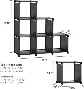 img 1 attached to 📦 Black 6 Cube Modular Shelves Storage Organizer - Cube Storage Organizer, DIY Closet Storage Rack for Books Clothes Toys Shoes Arts by Wishwill