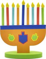 🕎 hanukkah foam toy menorah set - removable candles, dreidels, chanukah toys & games - ideal hanukkah gifts логотип