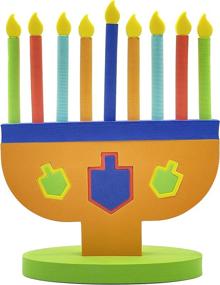 img 3 attached to 🕎 Hanukkah Foam Toy Menorah Set - Removable Candles, Dreidels, Chanukah Toys & Games - Ideal Hanukkah Gifts