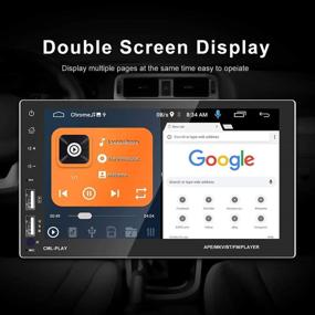 img 1 attached to 🚗 podofo Double Din Android Car Stereo – Split Screen Bluetooth GPS 7 Inch HD Touch Screen Car Radio Audio with Backup Camera – Car Multimedia with WiFi, FM Radio, Dual USB, Phone Mirror Link