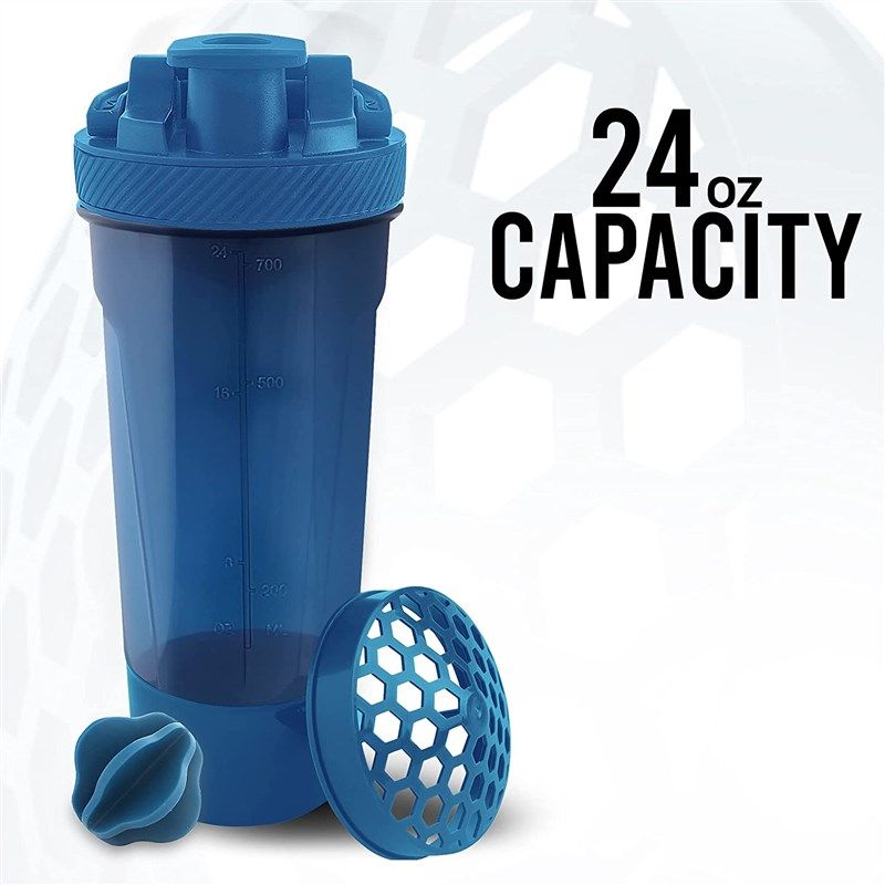 Utopia Home 2-Pack Shaker Bottle - 24 Ounce Protein Shaker Bottle for Pre &  Post workout drinks - Classic Protein Mixer Shaker Bottle with Twist and  Lock Protein Box Storage (Clear/Black) 