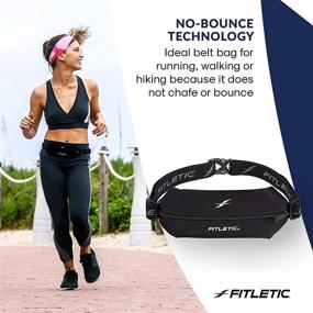 img 3 attached to 🏃 Fitletic Mini Sport Belt - Expandable Lycra Running Pouch with Adjustable Band for Runners. Waist Belt Pouch for Phone, IDs, Credit Cards – Ideal for Active Lifestyle!