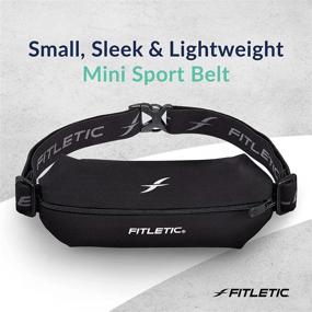 img 2 attached to 🏃 Fitletic Mini Sport Belt - Expandable Lycra Running Pouch with Adjustable Band for Runners. Waist Belt Pouch for Phone, IDs, Credit Cards – Ideal for Active Lifestyle!