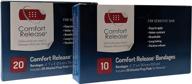 комплект comfort release безболезненного удаления: 20 пластырей 1''х3'' и 10 пластырей 2''х4'' для чувствительной кожи. логотип