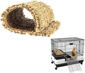 img 1 attached to WANBAO 3 Pcs Woven Straw Mat Bed: Ideal for Hamsters, Parrot Rabbits, and Other Small Animals