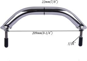 img 3 attached to 🛠️ 8-inch Polished Grab Bar Hardware: Multipurpose Handle Handrail, made of 316 Stainless Steel