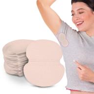 👕 84-pack disposable underarm sweat pads for hyperhidrosis and excessive sweating – non-visible armpit dress guards/shields with armpit protection – ideal for men and women (beige) logo