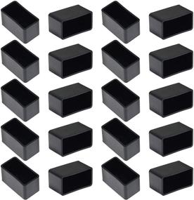 img 4 attached to 🪑 20Pcs Bonsicoky Rectangle Rubber Furniture Leg Caps (3/4" x 1-1/2"), Vinyl Flexible Chair Leg Floor Protectors for Patio, Indoor Chair, Table, Bed - 19 x 39mm