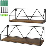 🪵 rustic wood floating shelves - set of 2 for kitchen, living room & bathroom storage - petaflop wall mount shelf logo