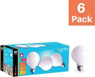 💡 g25 soft white globe incandescent light bulb: 6 pack, 40w, 2700k, e26 base, 320 lumens, 130v - buy now! логотип