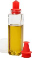 🍶 16 oz glass cruet with interchangeable no-drip spout, olive oil and vinegar dispenser bottle, includes silicone basting brush logo