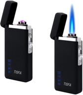 🔥 ultimate portable tisfa dual arc electric lighter - windproof, refillable, usb rechargeable with led display logo