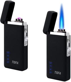 img 4 attached to 🔥 Ultimate Portable TISFA Dual Arc Electric Lighter - Windproof, Refillable, USB Rechargeable with LED Display