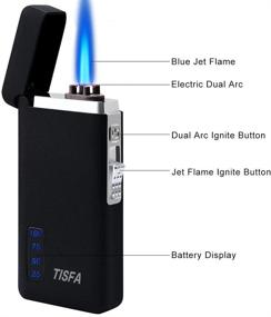 img 1 attached to 🔥 Ultimate Portable TISFA Dual Arc Electric Lighter - Windproof, Refillable, USB Rechargeable with LED Display