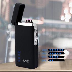 img 3 attached to 🔥 Ultimate Portable TISFA Dual Arc Electric Lighter - Windproof, Refillable, USB Rechargeable with LED Display