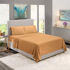 img 1 attached to 🛏️ Nestlé Deep Pocket Split King Sheets: Bed Sheets Set with 2 Fitted Sheets, Flat Sheet, Pillow Cases - Ultra-Soft Microfiber Bedsheet Set with Deep Pockets for Split King Mattress - Mocha Light Brown