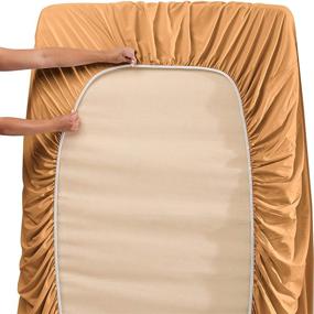 img 2 attached to 🛏️ Nestlé Deep Pocket Split King Sheets: Bed Sheets Set with 2 Fitted Sheets, Flat Sheet, Pillow Cases - Ultra-Soft Microfiber Bedsheet Set with Deep Pockets for Split King Mattress - Mocha Light Brown