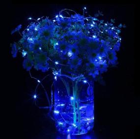 img 1 attached to 🔹 Engilen Fairy Lights 7.2 Feet 20 LED Copper Wire String Lights with Button Battery - Ideal for DIY Home Decor, Vases, Jars, Christmas, Mother's Day, Holidays, Parties - Blue (Pack of 6)