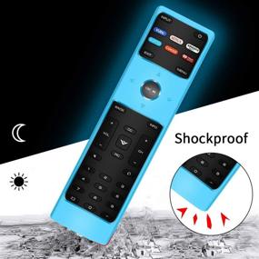 img 3 attached to 📺 2 Pack Silicone Cases for XRT136 Vizio Smart TV Remote Control - Shockproof and Durable Replacement Covers - Glowblue + Glowgreen