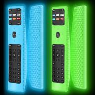 📺 2 pack silicone cases for xrt136 vizio smart tv remote control - shockproof and durable replacement covers - glowblue + glowgreen logo